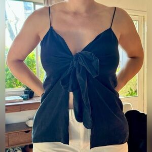 Djerf Avenue Tie Tank Top Ash, size S